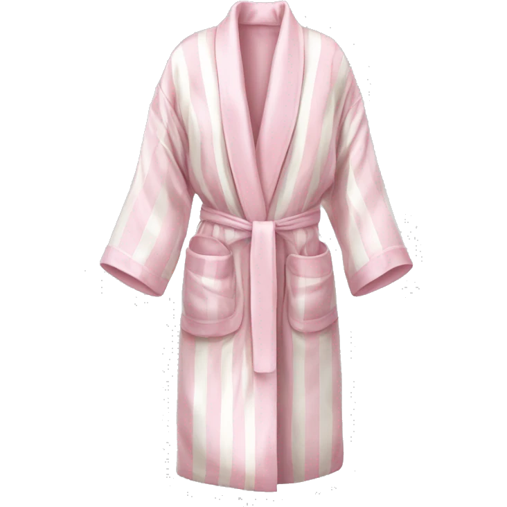 light pink and white striped silk robe emoji