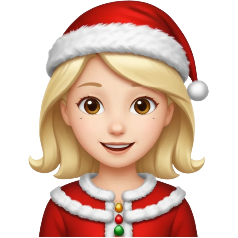 menina trajes natalinos e um olhar feliz emoji