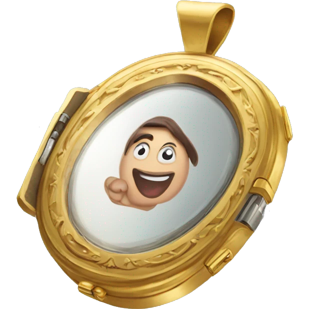 a locket with a mirror inside emoji