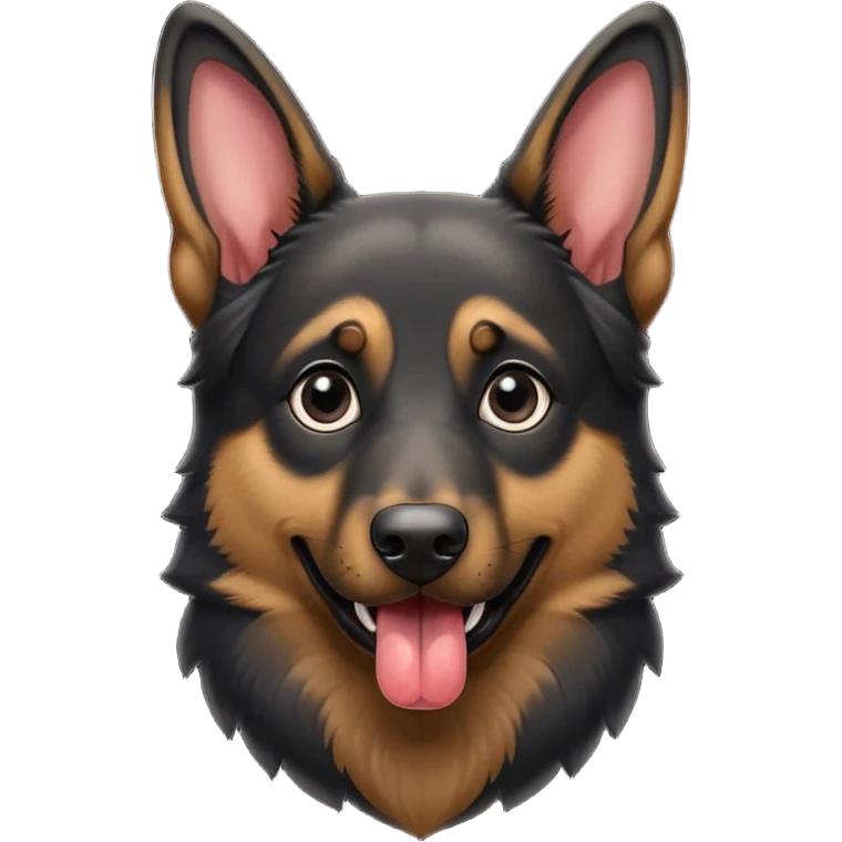 cartoon style dark German Shepherd dog with longer tongue hanging out  emoji