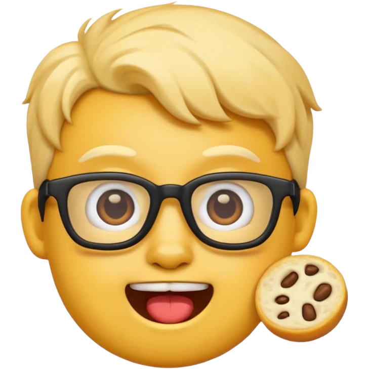 nerd face emoji eats coderabbit logo in emoji style emoji