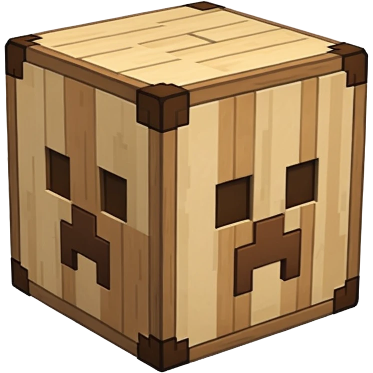 minecraft crafting station in a minecraft cube style emoji