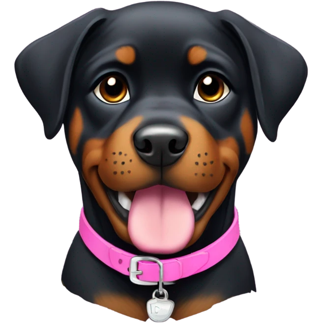 rottweiler puppy with pink collar  emoji