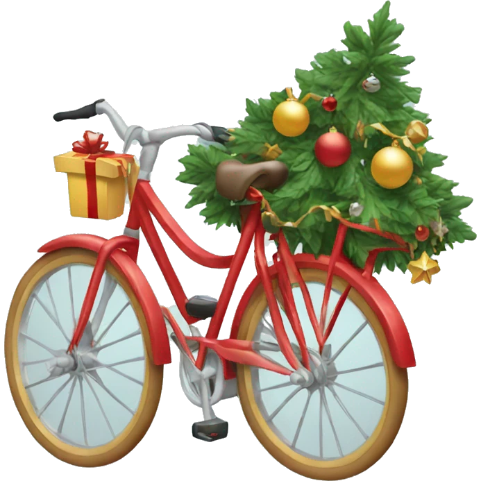 Christmas decorated bicycle  emoji
