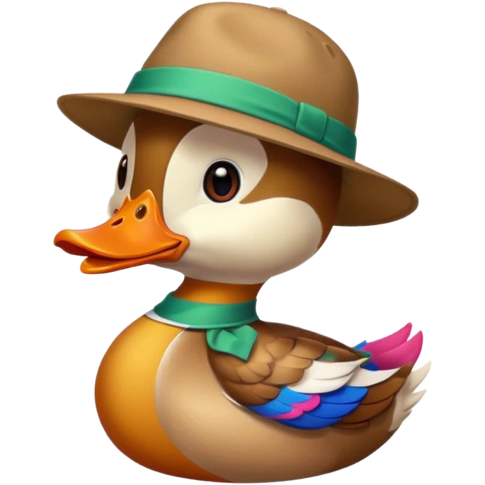 duck wearing a hat emoji