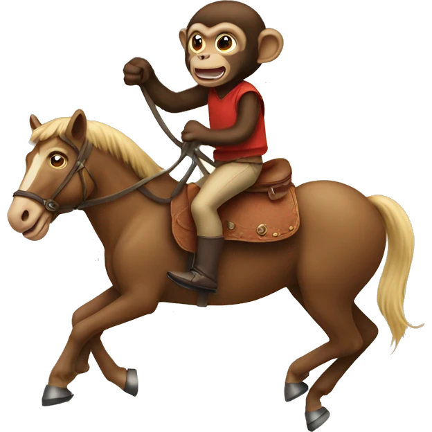 Monkey riding a horse emoji