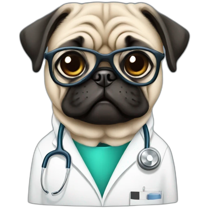 pug as a doctor emoji