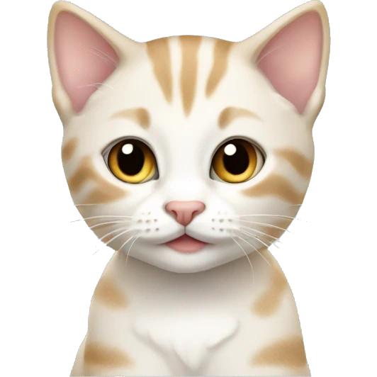 Cream and white colored tabby kitten emoji