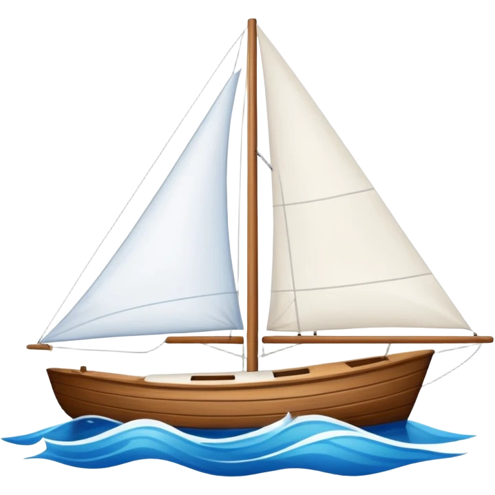 Sailboat – White sail on wooden hull emoji