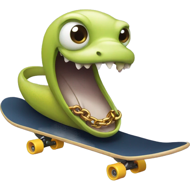 eel with a chain on a skateboard emoji