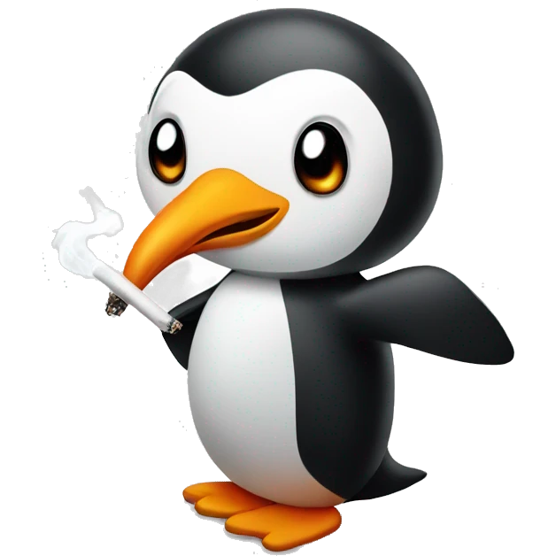 smoking penguin emoji