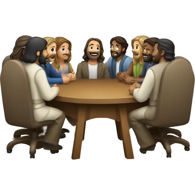 Table Meeting with Jesus and 13 people emoji