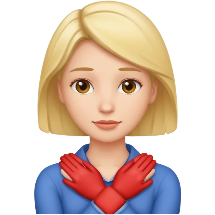 woman holding arms around her neck emoji