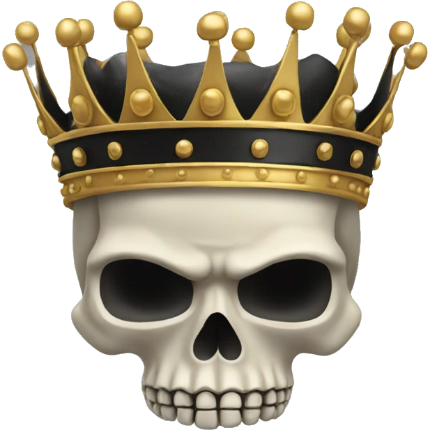 Skull king crown black emoji