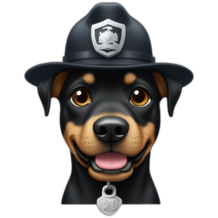Un chien noir pompier emoji