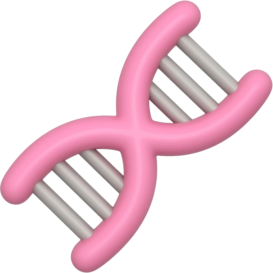 pink chromosome on white background without connections as lines between arms emoji