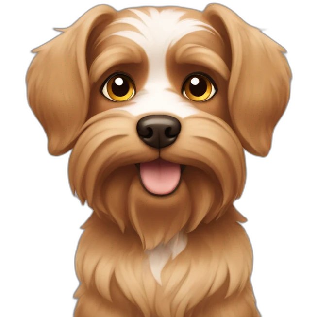 Yorkshire dog with brown ears emoji