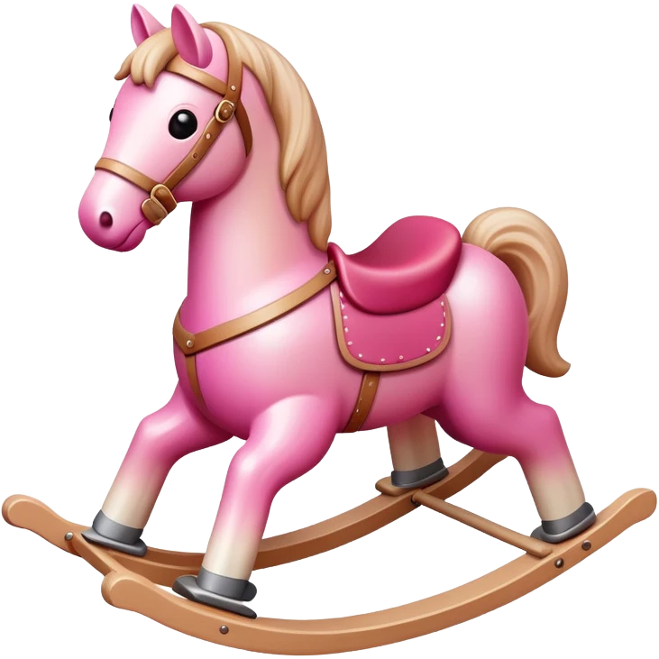 Rocking horse toy with gradient from pink to beige emoji