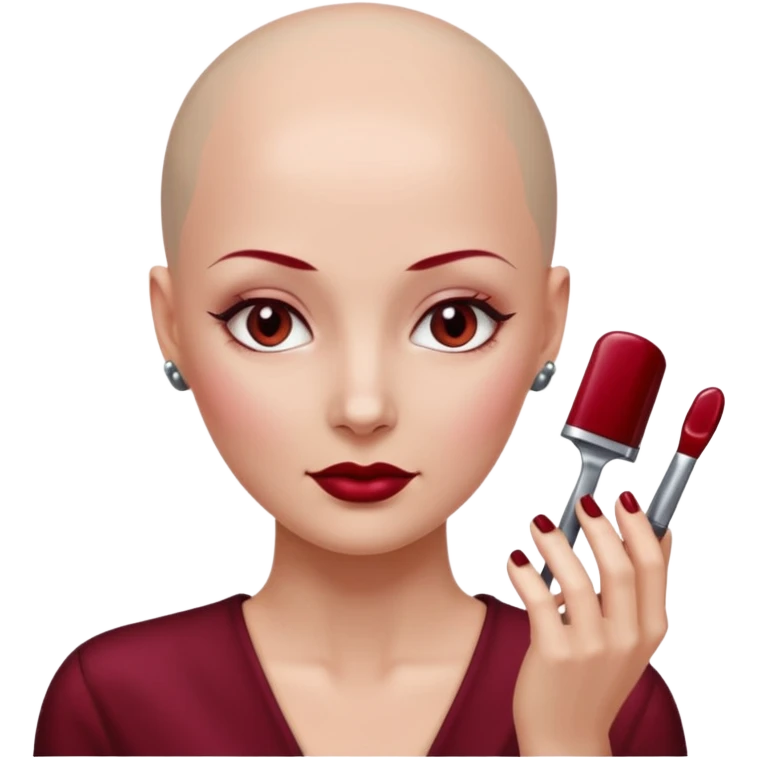 정말 예쁜 미인인데 대머리인 근데 머리 부분만 철로 되어있는
근데 네일도 하고 있는 emoji