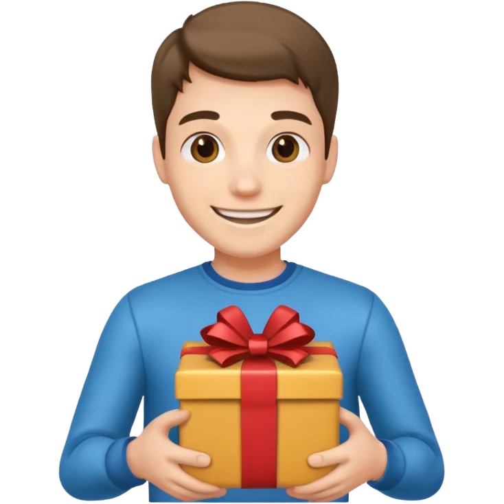 man with a gift in his hands emoji