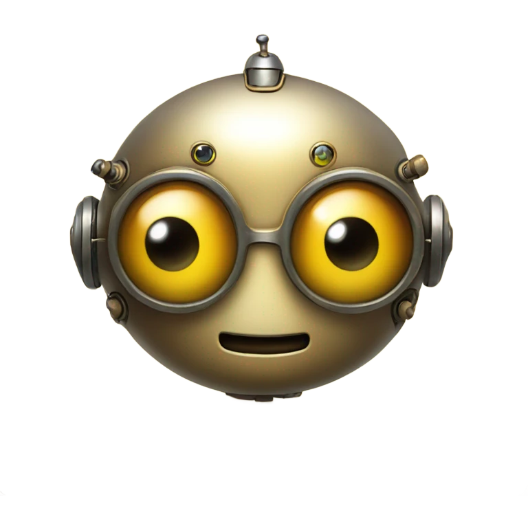 picture of a cute robot in a gold frame emoji