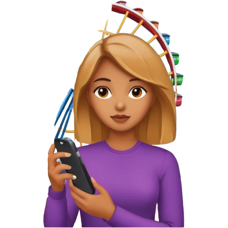 girl with phone by ferris wheel emoji