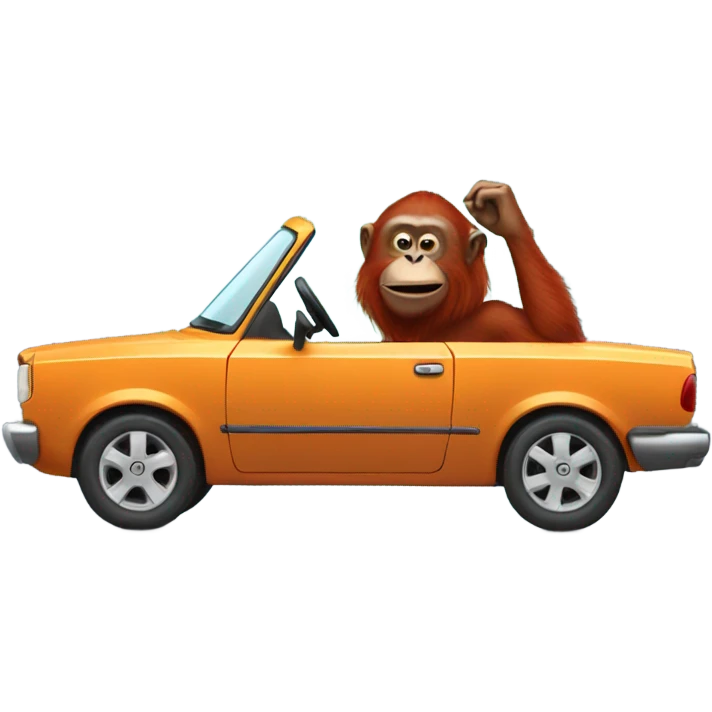 Orangutan driving a car  emoji