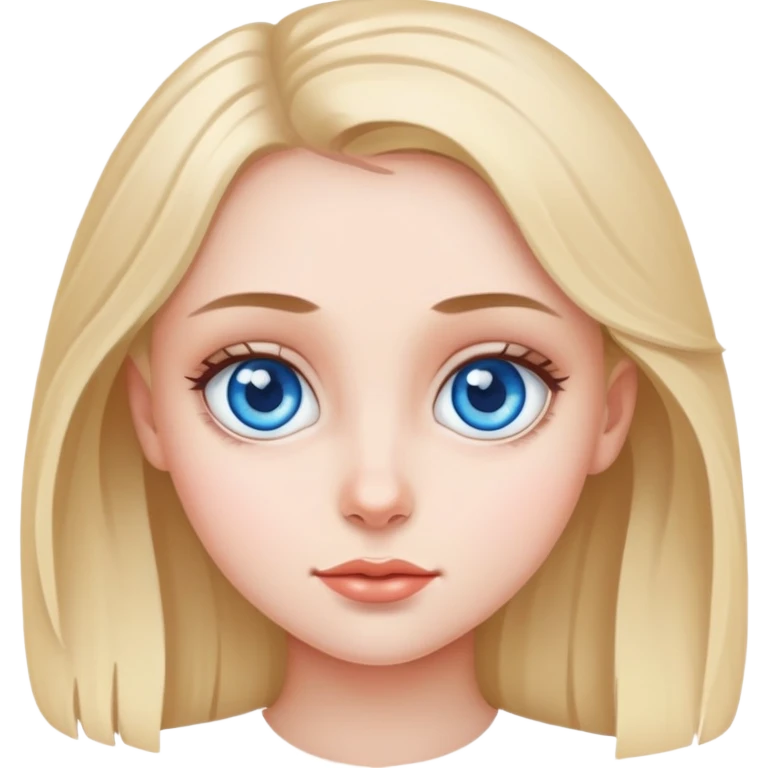 A girl with big blue eyes emoji