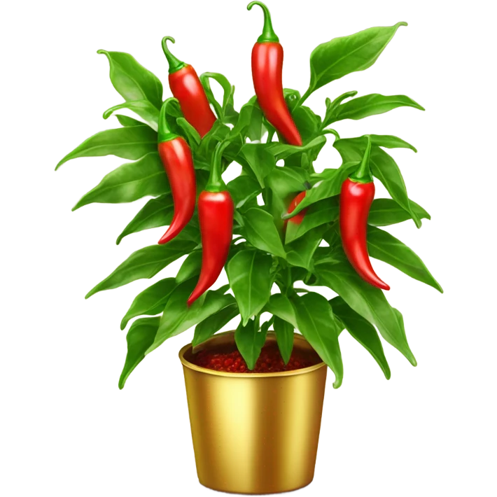 Chili plant in gold pot emoji