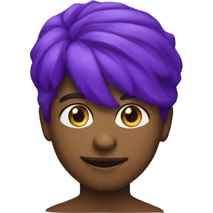 Coração roxo com carinha  emoji
