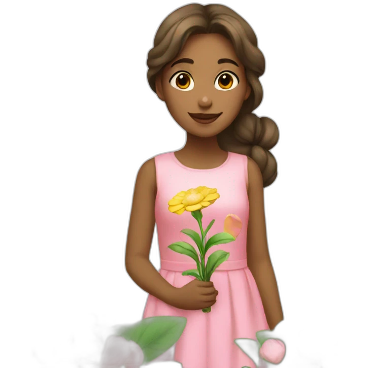 the girl with flower emoji