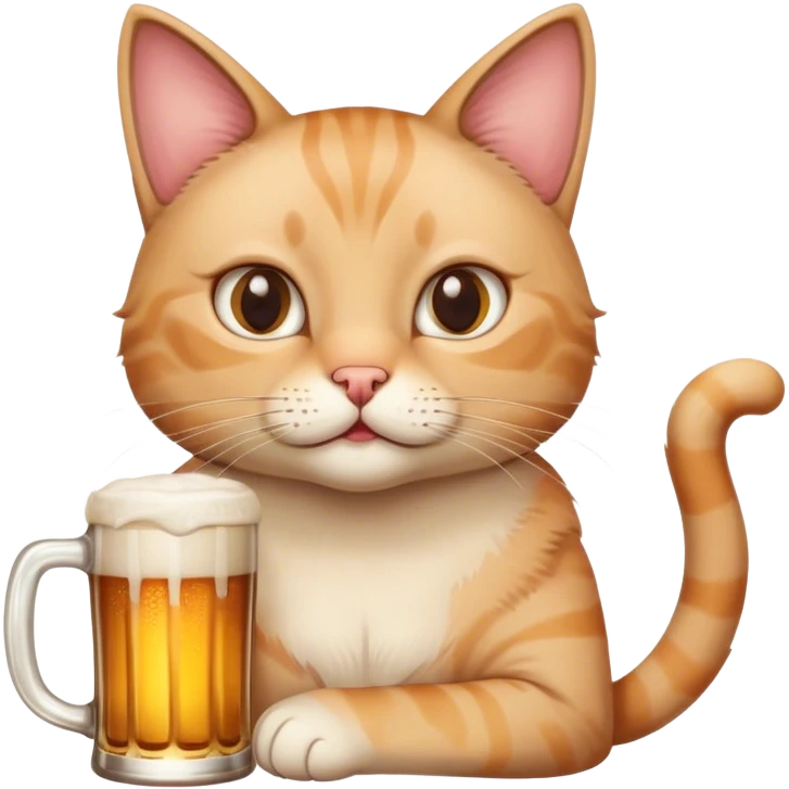 Cat with beer emoji