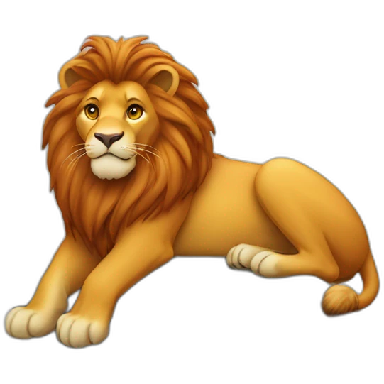 Un lion roux sur un rocher emoji