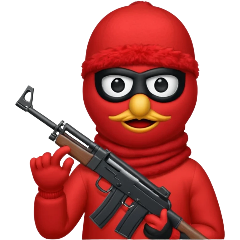 elmo with an AK47 and anbalaclava emoji