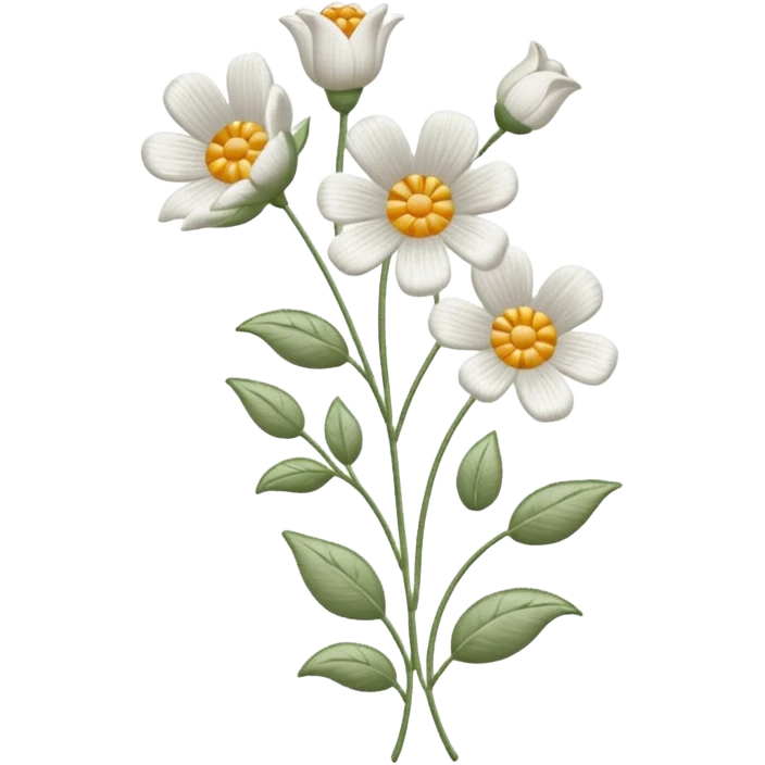 linen cloth with embroidery emoji