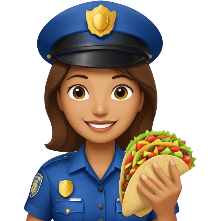 woman police holding taco emoji