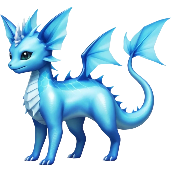 Lumineon-Vaporeon-Dragonair-Fakémon-hybrid-creature (full body)  emoji