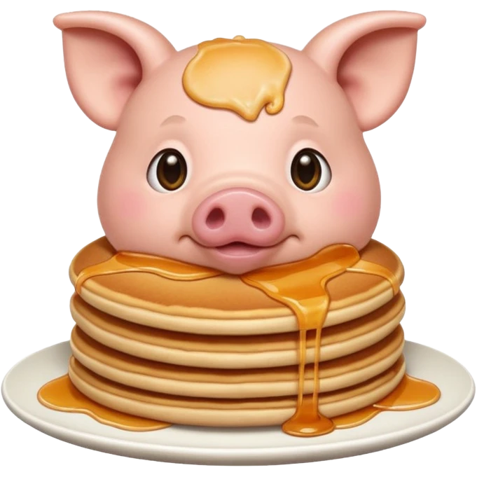 Pig eating pancakes emoji