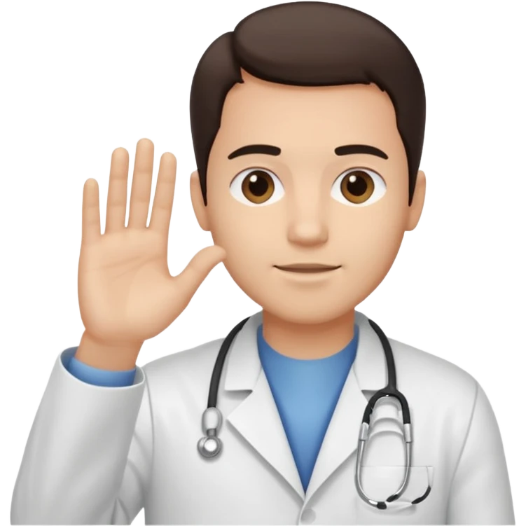 Radiografía de mano sostenida por un hombre con bata blanca  piel clara cabello café obscuro emoji
