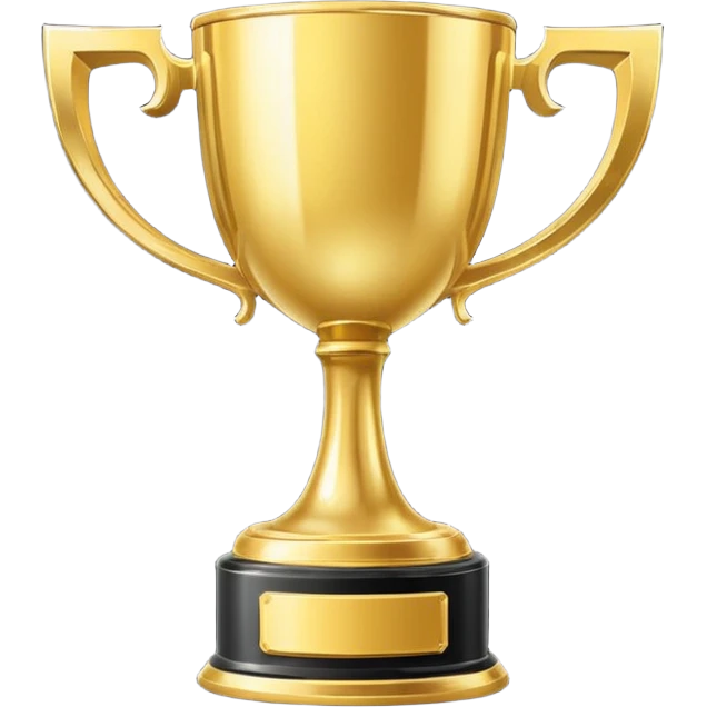 single golden winner trophy cup emoji, shiny metallic, minimal flat vector style, isolated on white background, no text, no watermark  emoji