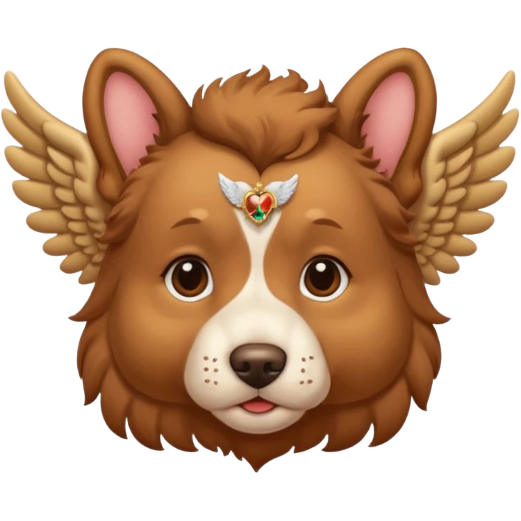 My dogs head on Cupid body emoji