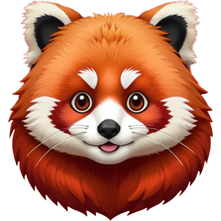 Make a logo of a red panda but instead of ginger fur, its fur is crimson red emoji