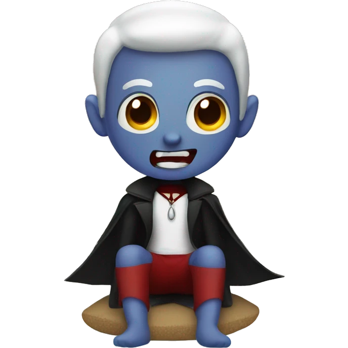 A vampire sitting on a beach emoji
