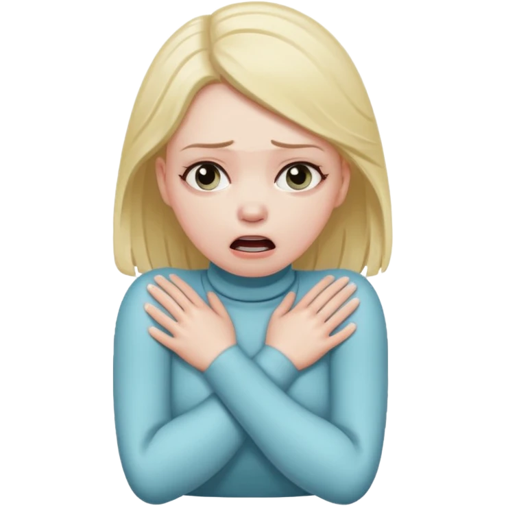 white girl with arms on her neck fake chokinh herself  because she is stressed  emoji