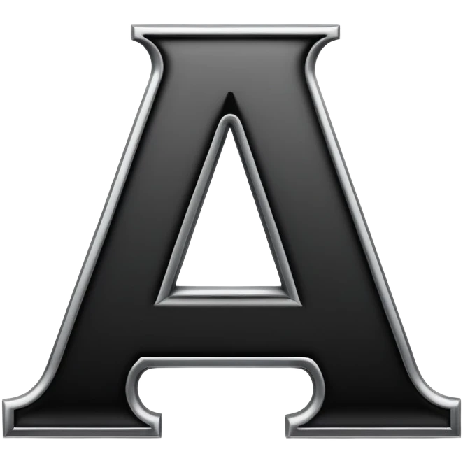 letter A in black western font with silver outline emoji