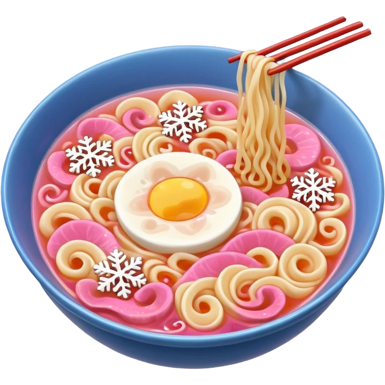 Pink 🍜 snowflake emoji