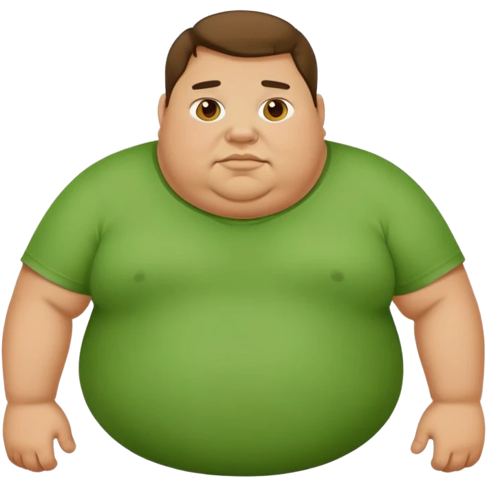 Fat person wearing green shirt emoji