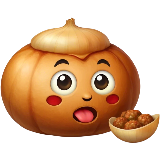 Onion eating meatbals emoji