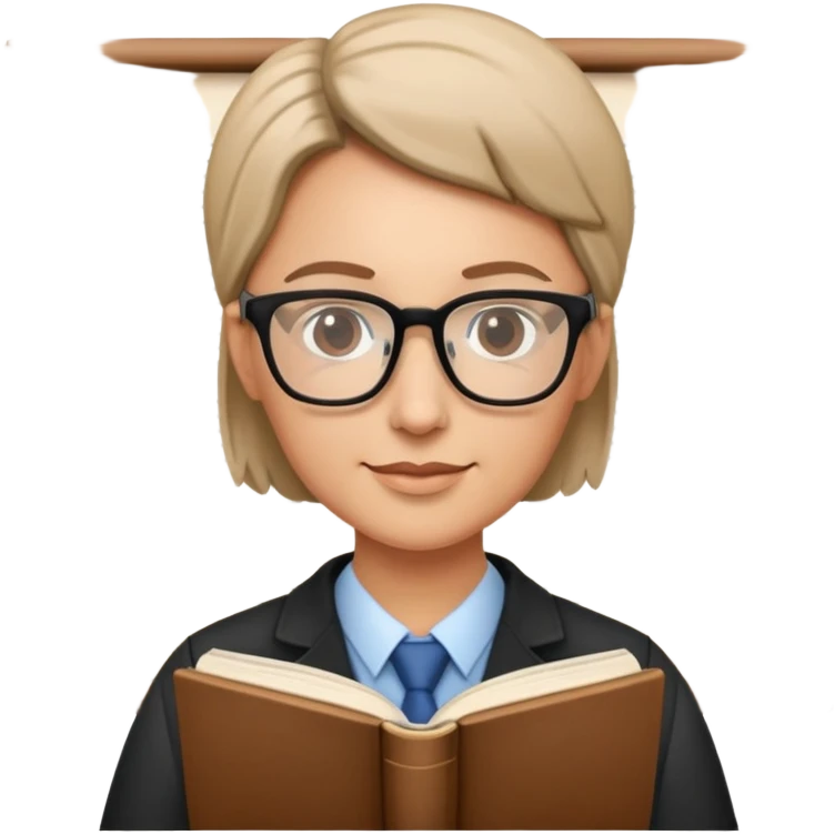 professional teacher with glasses and book emoji