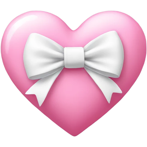 Pink heart with a white bow emoji